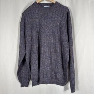 Vintage Allora Brown Blue Merino Wool Sweater Grandpacore Made Italy Men’s Large